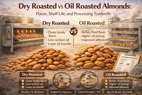 Dry Roasted vs Oil Roasted Almonds: Flavor, Shelf Life, and Processing Tradeoffs - Almond Industrial Applications — Atlas Global Trading Co.