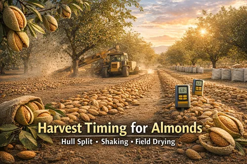 Harvest Timing for Almonds: Hull Split, Shaking, and Field Drying - California Almond Crop & Harvest — Atlas Global Trading Co.