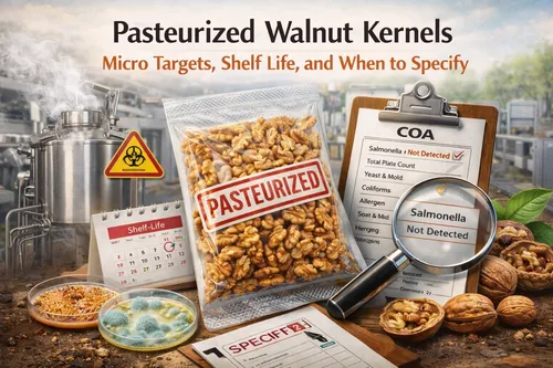 Pasteurized Walnut Kernels: Micro Targets, Shelf Life, and When to Specify - Walnut Industrial Applications — Atlas Global Trading Co.