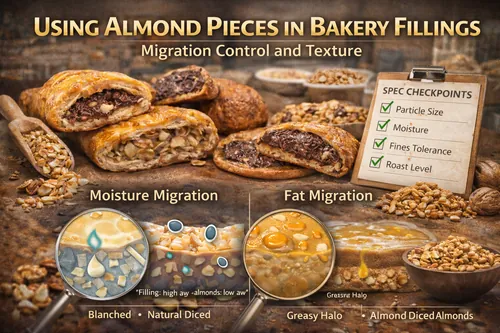 Using Almond Pieces in Bakery Fillings: Migration Control and Texture - Almond Industrial Applications — Atlas Global Trading Co.