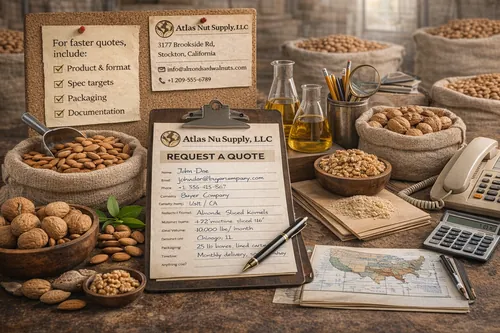 Contact Atlas Global Trading Co. for bulk almonds and walnuts quotes and documentation support