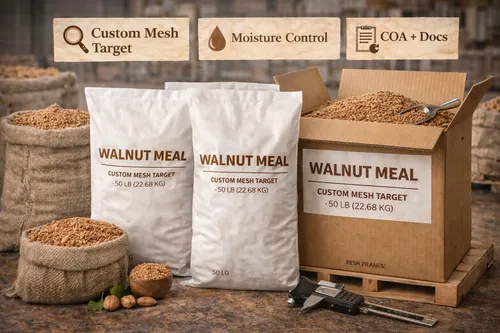 Bulk Walnut meal supplier — Atlas Global Trading Co.